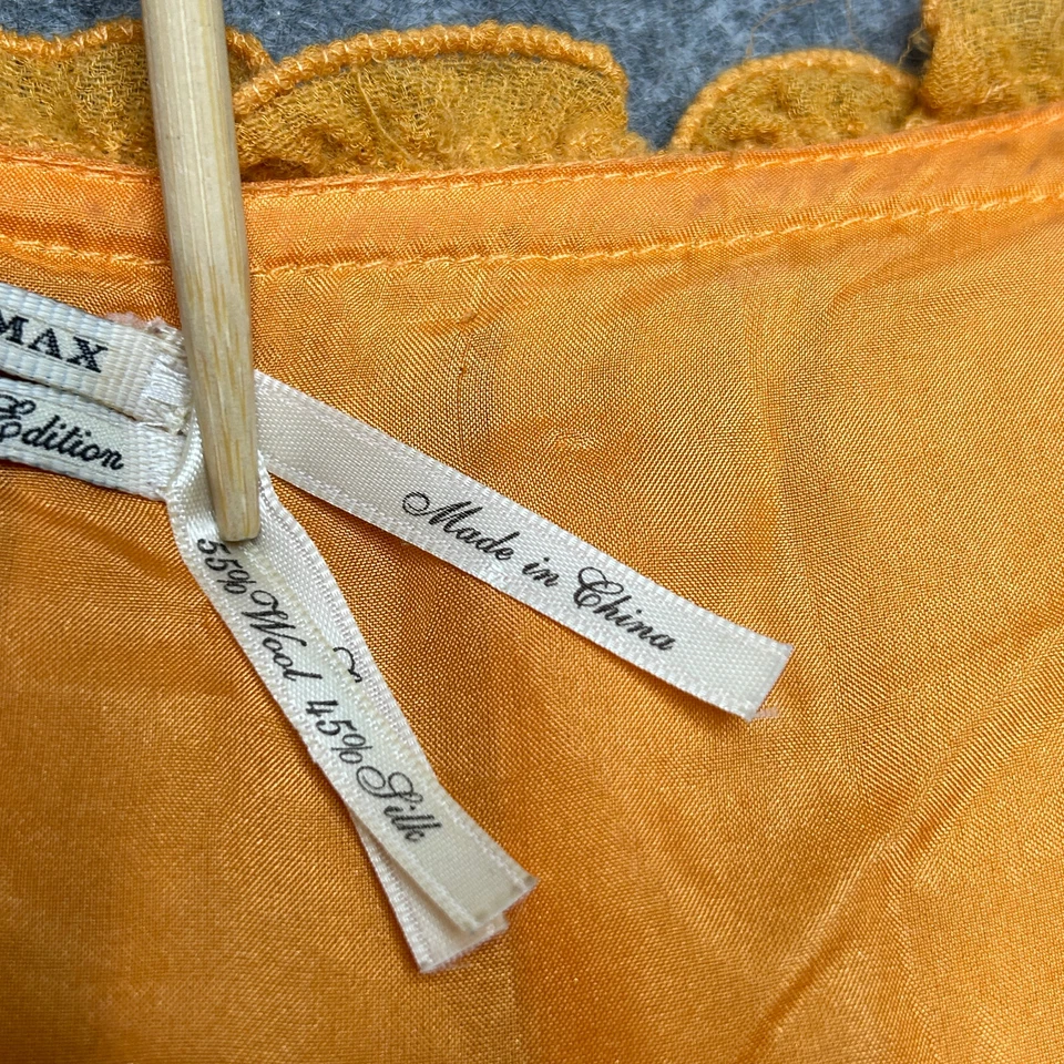 Camisa Leon Max Feminina Grande Laranja Lã Seda Lantejoulas Blusa Leve Elástica *FLAW - Imagem 4 de 4