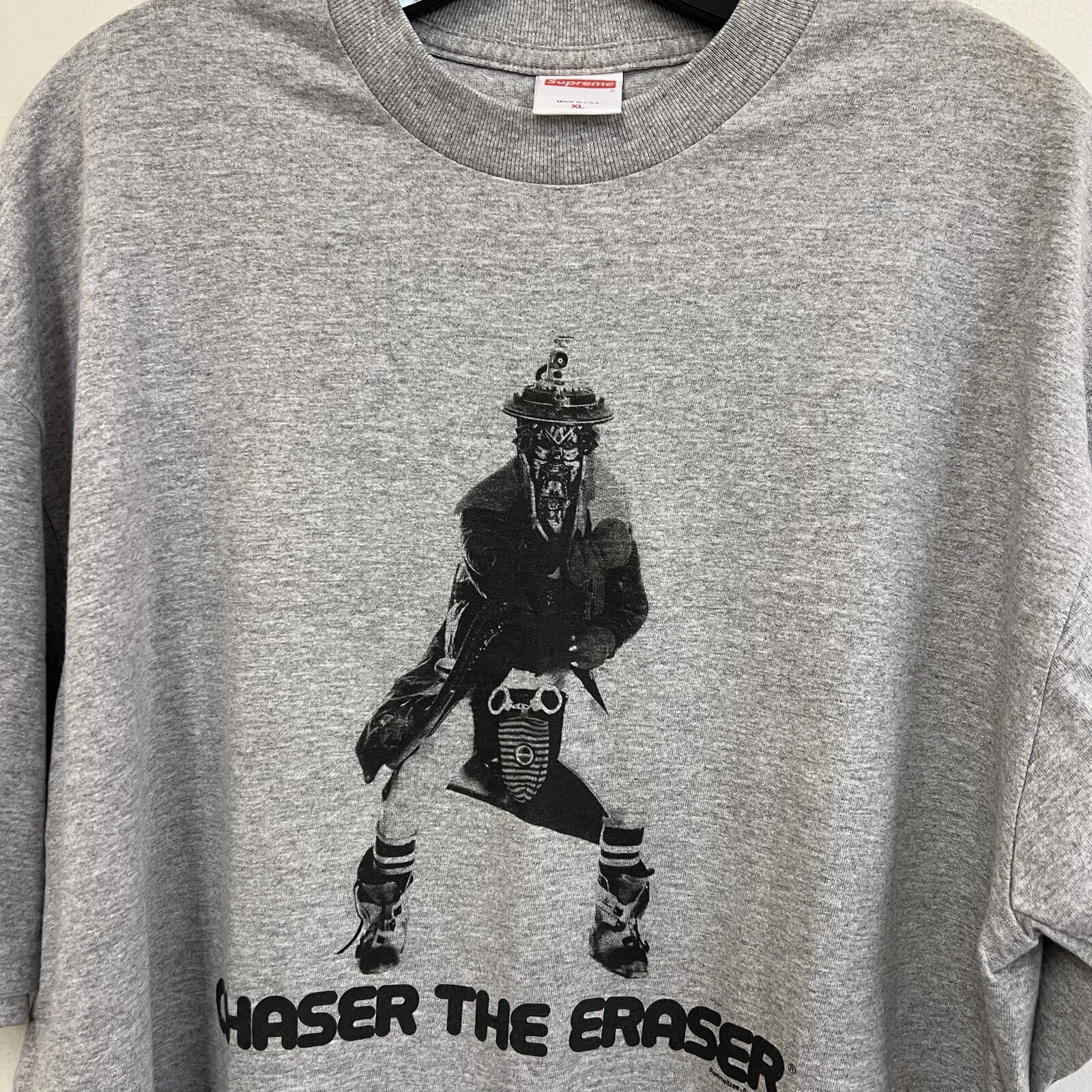 2003 T shirt vintage rare Supreme Rammellzee Chaser The Eraser gris XL