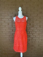 J Crew Dress M Womens Crochet Wedding Guest 8  Floral Red Summer NEW Business