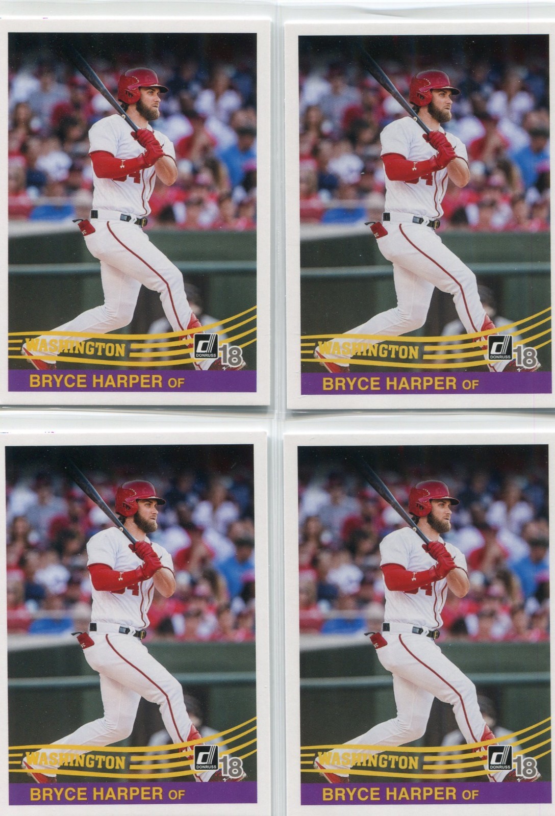 LOT (7) 2018 DONRUSS RETRO VARIATIONS BRYCE HARPER WASHINGTON NATIONALS - 224