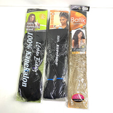 Braiding Hair Lot of 3 100 Kanekalon Color 2 , 1b - Batik Reggae Braid 24"
