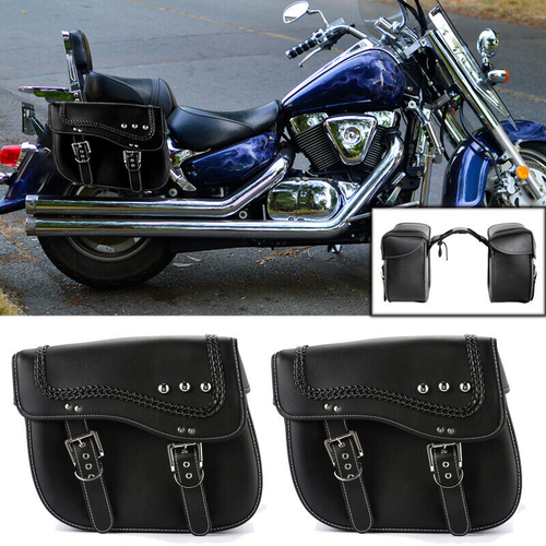 Pair PU Side Saddle Bags Luggage For Honda Shadow VT/XVS 400/600/750/1100/1300