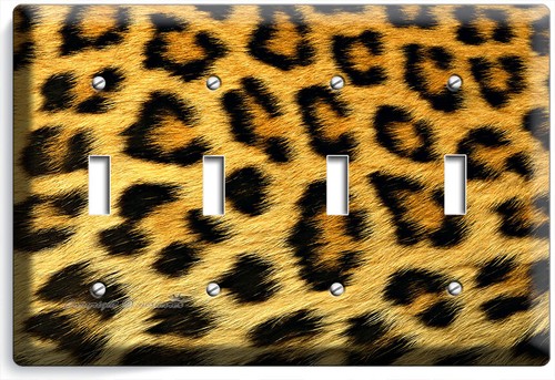 IMPRESIÓN DE PIEL DE ANIMAL DE LEOPARDO TEMA INTERRUPTOR DE LUZ SALIDA DE PARED HABITACIÓN DECORACIÓN DEL HOGAR - Imagen 20 de 29