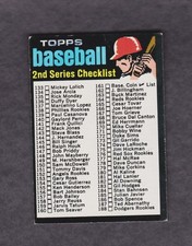 1971 TOPPS Baseball Card #123 2nd Series Checklist FAIR O/C Unmarked Vintage
