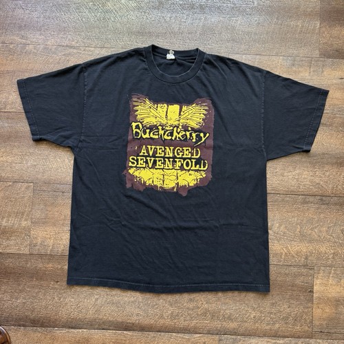 VTG 2000's Mens 2XL Avenged Sevenfold Buckcherry Papa Roach Saving Abel Tour Tee - Picture 5 of 8