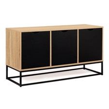 Buffet bas 113 cm BOSTON 3 portes noires design industriel