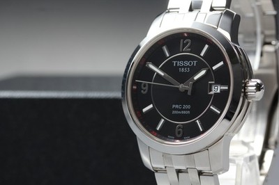 [N MINT] TISSOT PRC200 T014410A Quartz Date Black Dial 39mm Men's Swiss Watch