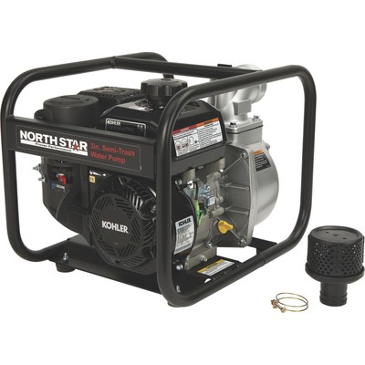 NorthStar Self-Priming Semi-Trash Water Pump, 3in. Ports, 15,850 GPH, 3/4in.