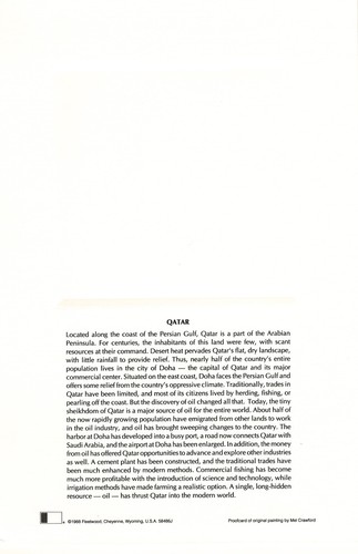 Very Rare Qatar Cultural Proof Card of Flag Stamp 1988 with Development History - Picture 5 of 5