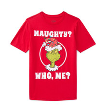GRINCH NEW Unisex Printed CHRISTMAS SS Tee size XXL 18 Red Naughty WHO