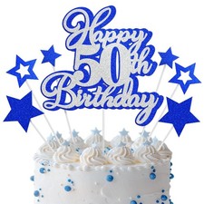 Happy 50th Birthday Cake Topper 50 Birthday Cake Decorations  Happy 50th Ann...