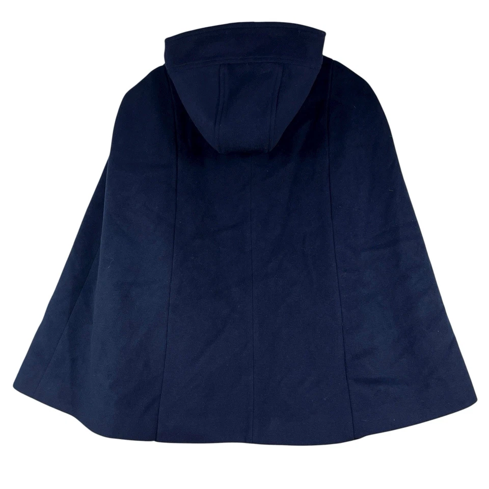 Eliza J с капюшоном плащ пальто женщин S темно-синий шерстяная смесь переключения кнопки викторианской - Изображение 2 из 4