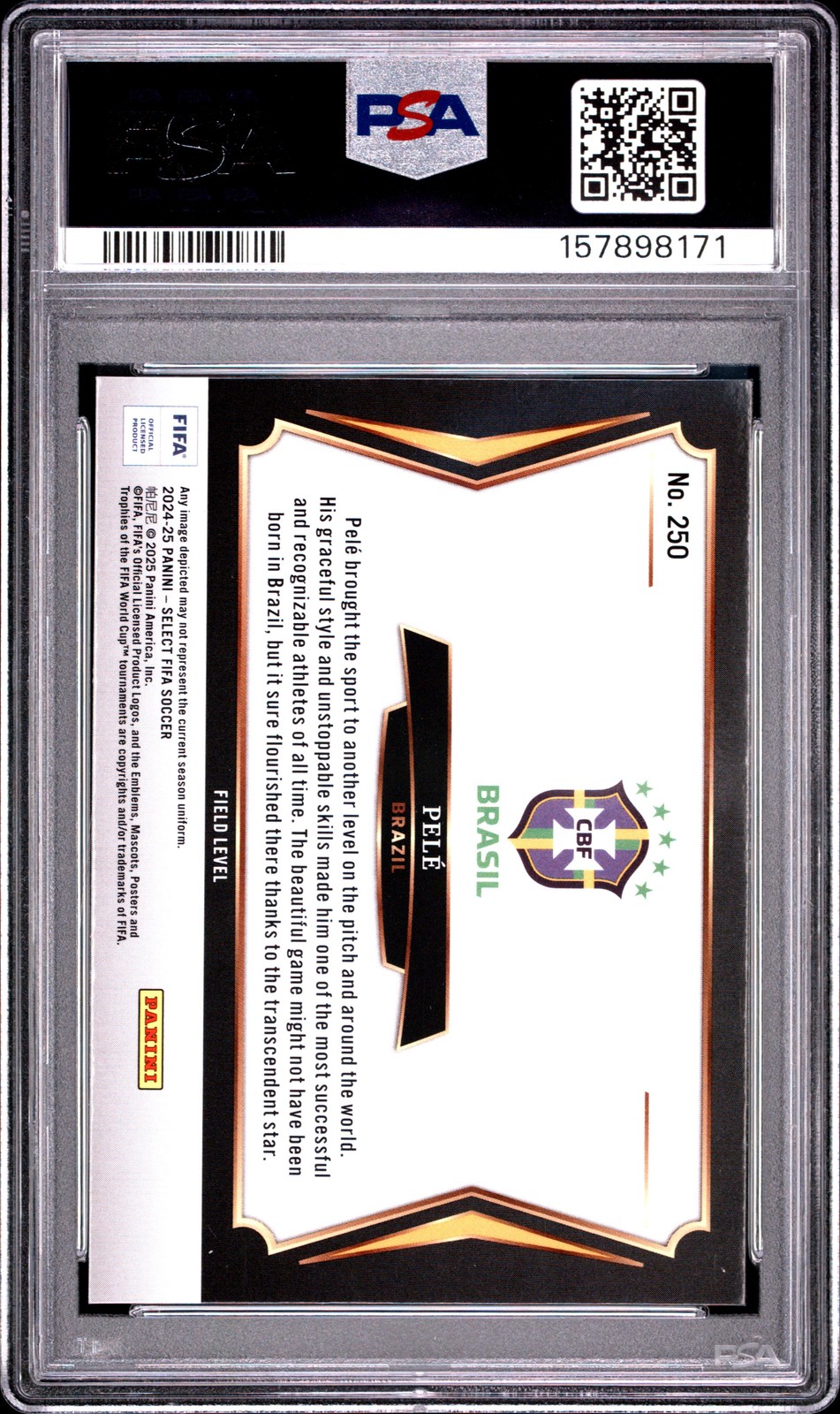 2024-25 PANINI SELECT FIFA #250 PELE PSA 8 view 2