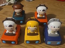 iPlay, iLearn Press to Go Car Toys Baby Animal Racing Cars. Set of 5