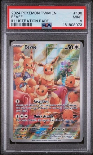 Pokemon TCG Eevee 188/167 Sv06: Twilight Masquerade Illustration PSA 9