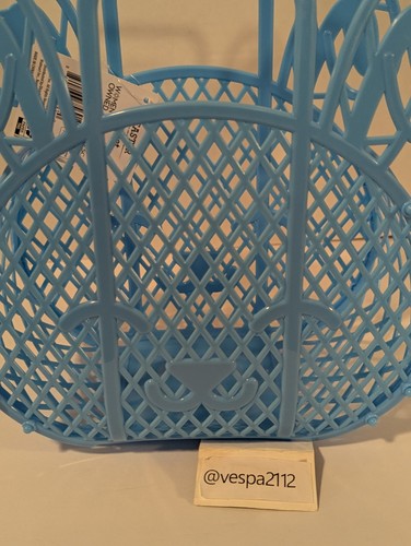 Walmart Easter Bunny Jelly Blue Plastic Basket Tote Bag Way To Celebrate - Picture 3 of 5