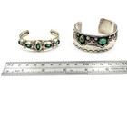 Southwest Sterling Turquoise Shadowbox 6.75in Cuff Bracelets Lot of 2 #S5638-2 — photo 10