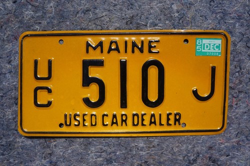 1985 Maine USED CAR DEALER License Plate