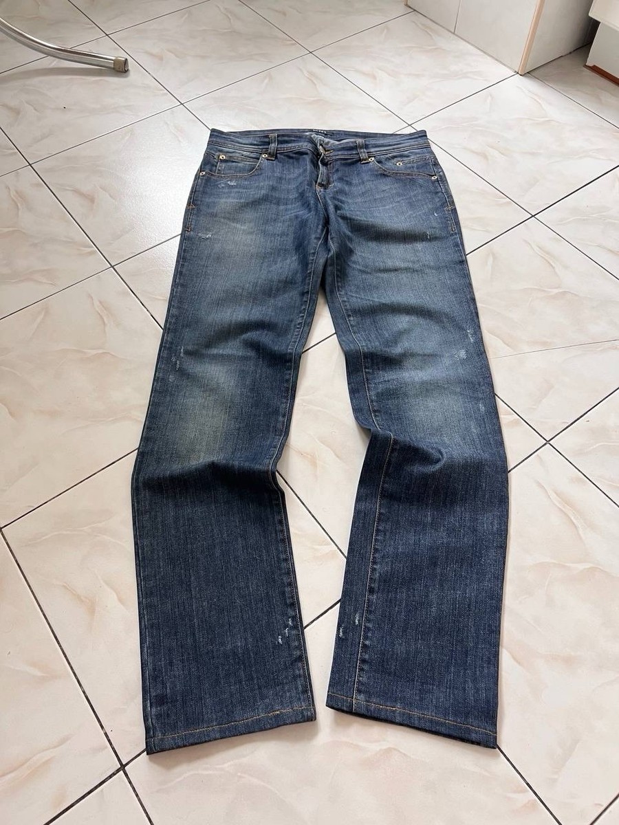 VERSACE ワイドデニムパンツ グランジ フェード ボロ Y2K Rare Versace Jeans Couture Womans Japanese Style Jeans Y2K Glamour