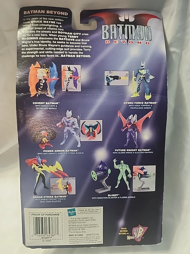 1999 Batman Beyond BLIGHT Figure Glow in the Dark Hasbro NEW SEALED - Image 2 of 4