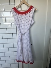 Vintage Polka Dot Mary Wilson Dress 1970s Rockabilly Pinup Girl Day Dress Red