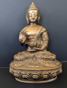 AMOGHASIDDHI Hindu Deity Seated HEAVY Brass Statue Mesmerizing Desirable 