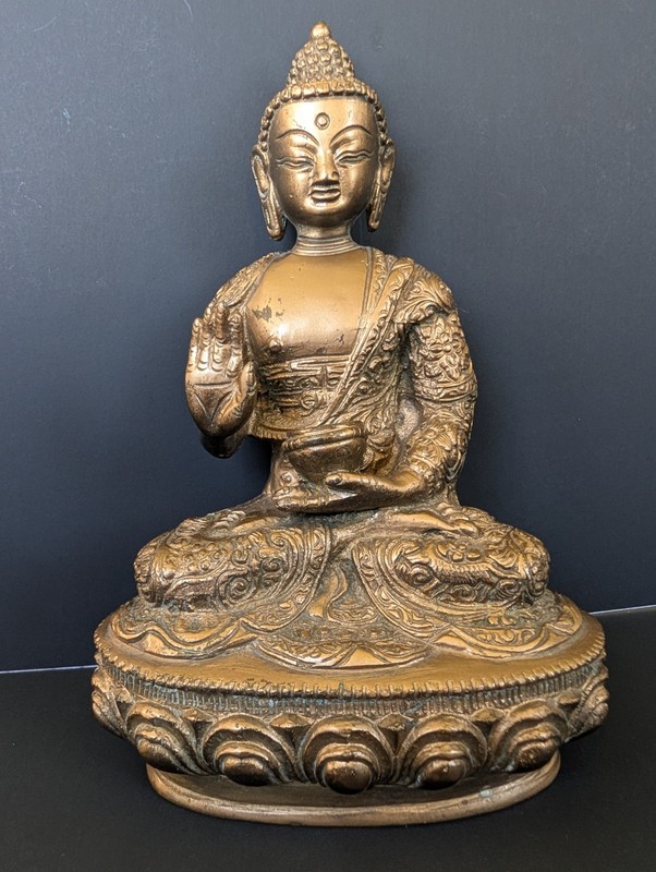 AMOGHASIDDHI Hindu Deity Seated HEAVY Brass Statue Mesmerizing Desirable 