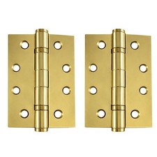 UAP Ball Bearing Door Hinges for Internal Wooden Doors, 100x75mm, Polished Brass