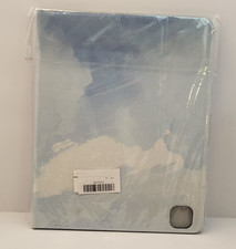 Tablet Folio Stand Case Cover Blue Marble Pattern Fits iPad 10.2" Style