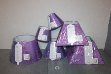 Lampenschirm Rund Eckig Lila Violett mit Muster Tischlampe Ersatzschirm E27  E14