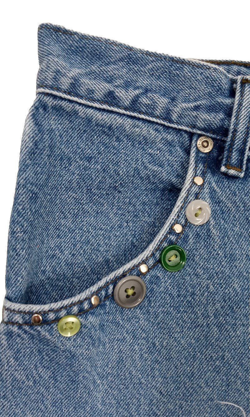 Upcycled Patchwork Jeans Hand Stitched Women's 14… - image 3