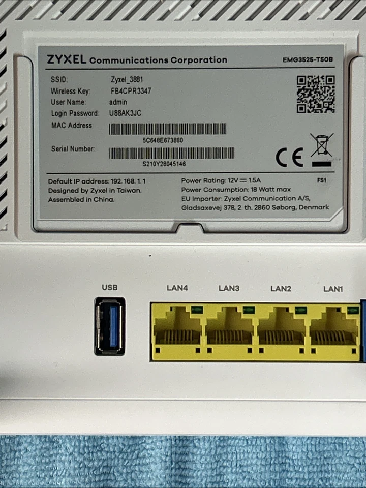 Zyxel EMG3525-T50B VDSL2 pair-bonding modem With Power Cord Brand New - Image 3 of 4