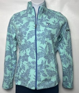 Straight Down Pebble Beach Full Zip Jacket Women’s Large Floral Knit