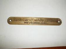 ONE ORIGINAL Antique National Cash Register Flat BRASS Base Tag  NCR