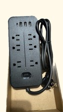 Power Strip with USB Ports   8 Outlets  4 USB   New in Box