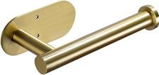 Adhesive Toilet Paper Holder Brushed Brass SUS304 Stainless Steel No Drill Wall