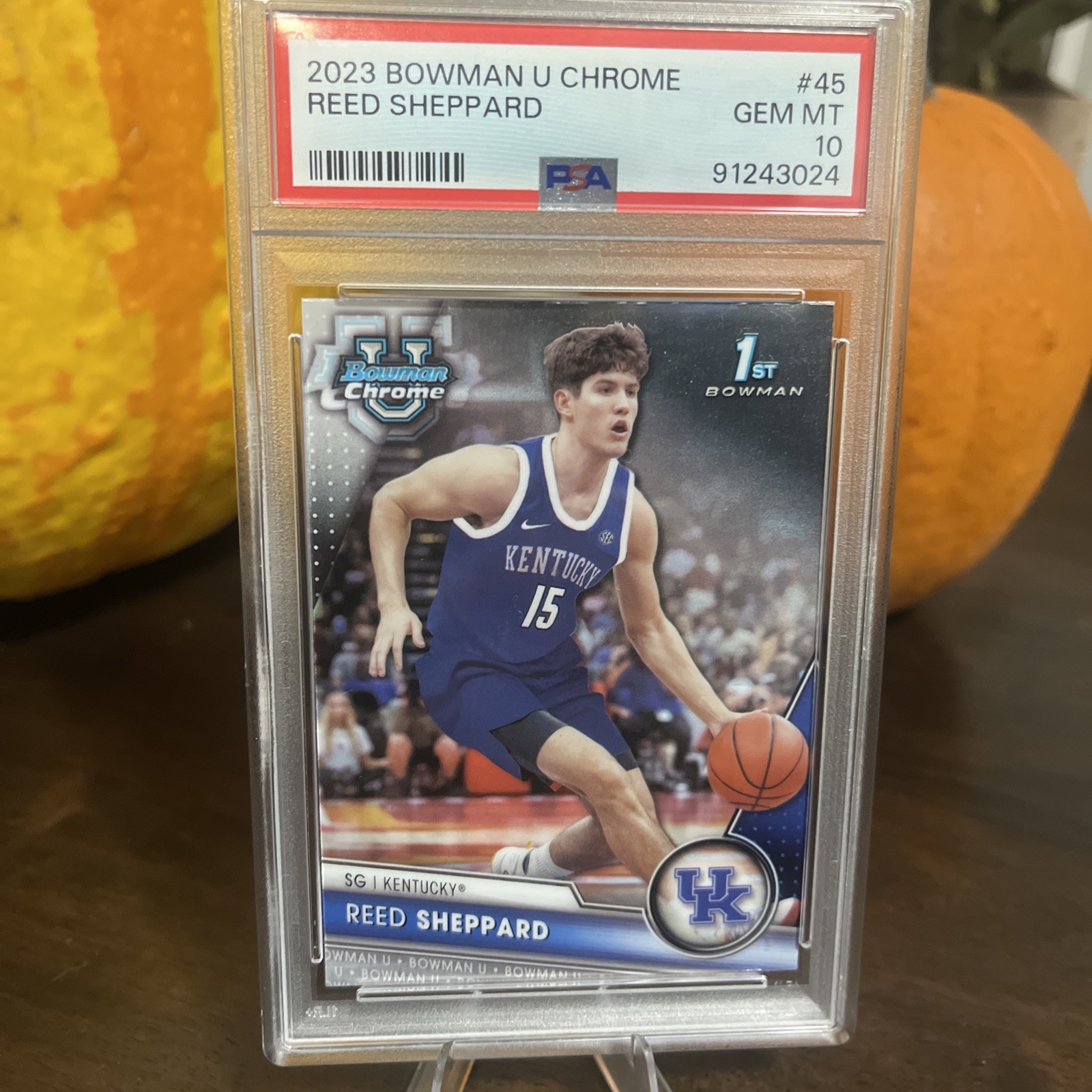 2023-24 Bowman University Chrome Reed Sheppard #45 Refractor (RC) Psa9