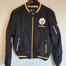 NFL Team Apparel Youth 16 L Coat Pittsburgh Steelers Zip Jacket Black