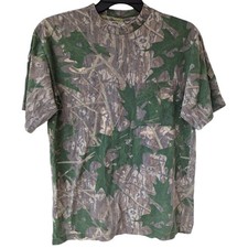Jerzees Mens M Vintage 90s Mossy Oak Camo Pocket T-Shirt USA Made 21x28.5