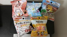 5 DAISO Bath Bomb Set Mascot Toy Inside Hello Kitty Cinnamoroll Mickey Japan NEW
