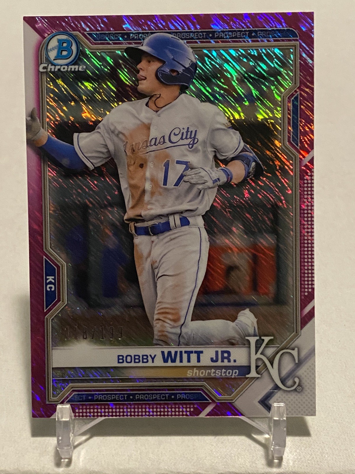 Bobby Witt Jr. 2021 Bowman Chrome Prospects #BCP-1 Pink 118/199 ROYALS
