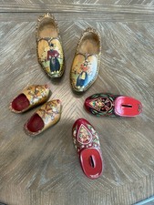 HOLLAND WOODEN SHOES Dutch Clogs Vintage Windmill painted