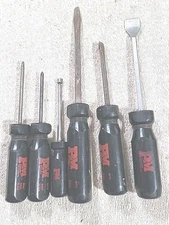 Lot Of 6 PM Popular Mechanics Black Screwdrivers Made in USA TOOLS 