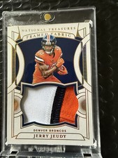 2021 Jerry Jeudy National Tresures Football Framed Fabric Patch Denver /10