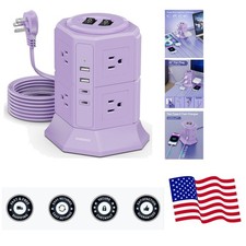 Multi-Outlet Charging Station: 12 AC Outlets 4 USB Ports with Surge Protection