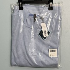 NWT TailorByrd Men  s Medium Light Blue Quarter Zip Dobby Twill Pullover