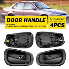 4 Black Inside Inner Interior Door Handle For 1998-2002 Toyota Corolla Prizm D