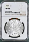1897 Morgan Silver Dollar NGC MS-63