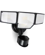 LUTEC 80W 9000LM LED Security Light Motion Sensor Outdoor Lights, 4 Head LED Flo