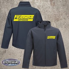 Giacca Softshell Vigili del Fuoco Volontari Sicurezza Toponimo Salvataggio Navy Sw S-3XL